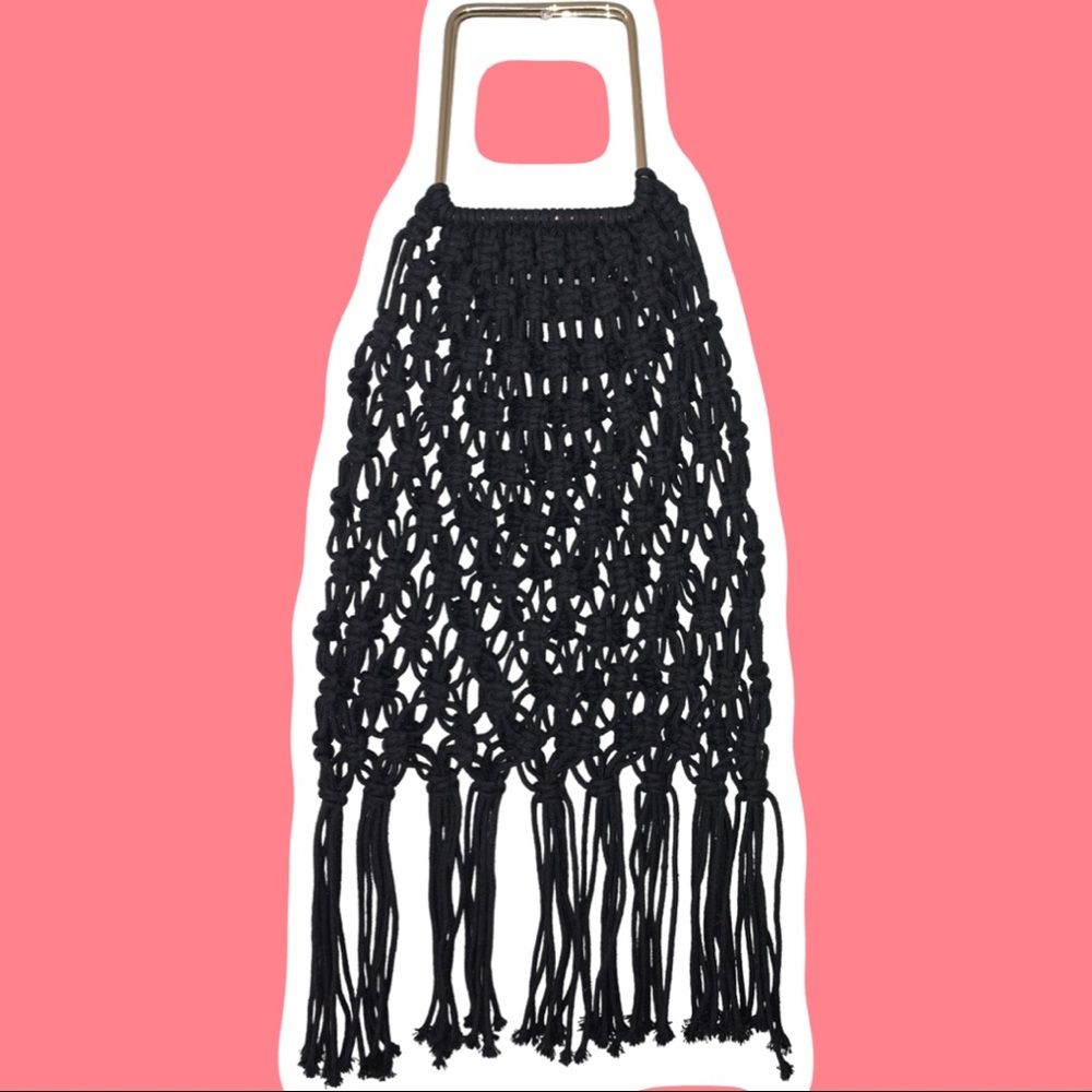Black & Gold Rope Beach Bag